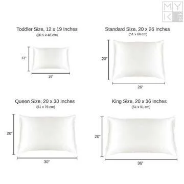 MYK 100% Pure Natural Mulberry Silk Pillowcase, 22 Momme Hair Skin Care, OKEO-TEX Certified, Hypoallergenic (King One Side, French Grey)