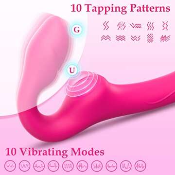 Strapless Strap-On G-Spot Dildo Vibrator with 10 Modes & Remote Control, Dreamyslut Anti-Slip Silico...