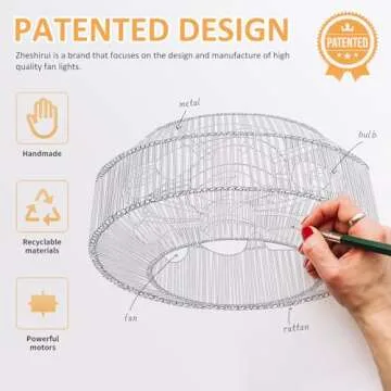 Boho Ceiling Fan with Lights Remote Control 6 Speeds