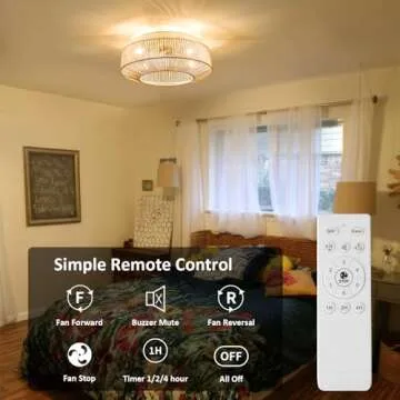 Boho Ceiling Fan with Lights Remote Control 6 Speeds