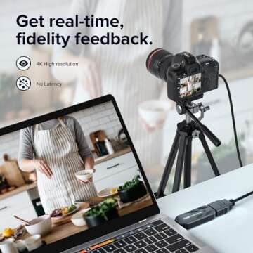 Cam Link 4K, External Camera Capture Card, 4K30/1080p120 for Streaming and Record via DSLR, Camcorde...