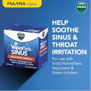 Vicks VapoPads Sinus Relief for Cough and Congestion, 20 Count