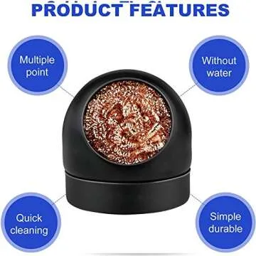 Generic Soldering Iron Tip Cleaner - Non-slip Solder Tip Cleaning Wire Ball & Base Holder Soft Coiled Brass Tip Cleaner Kit (No Water)