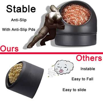 Generic Soldering Iron Tip Cleaner - Non-slip Solder Tip Cleaning Wire Ball & Base Holder Soft Coiled Brass Tip Cleaner Kit (No Water)