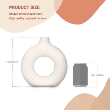 White Ceramic Donut Vase for Modern Home Decor