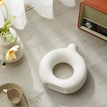 White Ceramic Donut Vase for Modern Home Decor