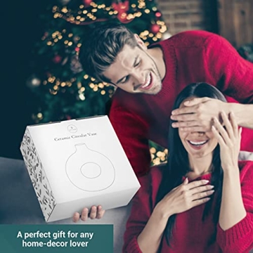 White Ceramic Donut Vase for Modern Home Decor