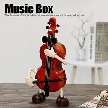 MOUMOUTEN Cello Music Box for Vintage Decor Gift