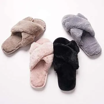 GaraTia Women’s Plush Cross Band Slippers - Ultimate Comfort