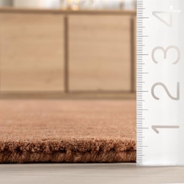 Rugs USA x Arvin Olano Arrel Speckled Wool-Blend Area Rug - 5x8 Area Rug Modern Brick for Living Room Bedroom Dining Room