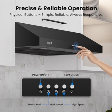 VIKIO HOME 30 Inch Range Hood with Dual Motors 580 CFM