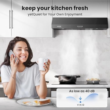 VIKIO HOME 30 Inch Range Hood with Dual Motors 580 CFM