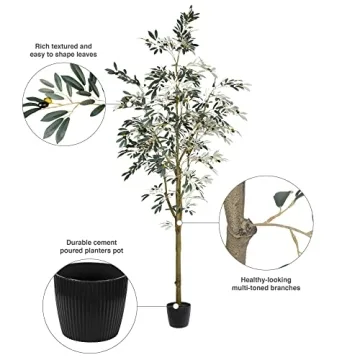 Vickerman 8' Artificial Olive Tree - Lifelike Home Decor