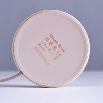 EINOVA Classic Stone - Marble Wireless Charger Designed in Italy, Wireless Charging Pad | Integrated 6 ft USB-C Cable | Smartphones, Wireless Earbuds, Smartwatches - Cream Marble