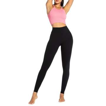 Sunzel Sunzfly Workout Leggings for Women, Tummy Control Compression Workout Gym Yoga Pants, High Waist & No Front Seam Lycra Black Medium 26"