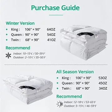 Topplen Down Comforter Queen/Full, All Season Duvet Insert 90x90