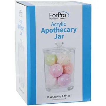 ForPro Professional Collection Acrylic Apothecary Jar with Lid - 60 Oz Storage Container for Bathroo...