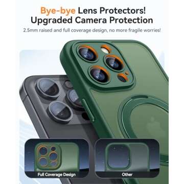 CANSHN 360° Magnetic Stand Case for iPhone 16 Pro - Deep Green