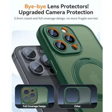 CANSHN 360° Magnetic Stand Case for iPhone 16 Pro - Deep Green