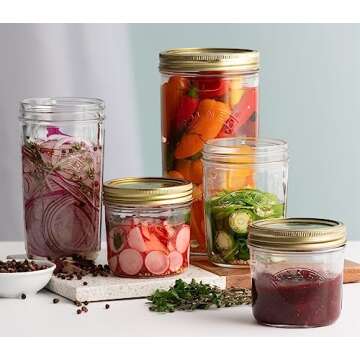 Kilner Wide Mouth Preserve Jar 1L (1000ml) Glass Storage Jar with Vacuum Seal Lid Ideal for Large Wh...