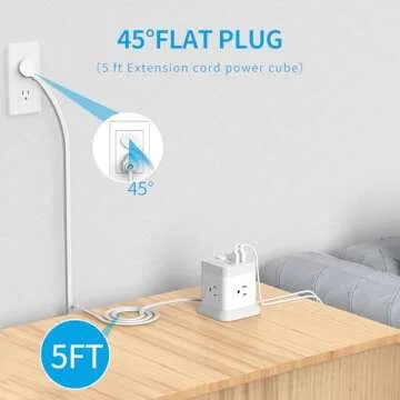 Power Strip with USB: Compact & Safe 4 Outlet Charger