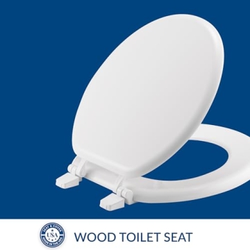 Bemis 400TTA Durable Wood Toilet Seat Round White Easy Install