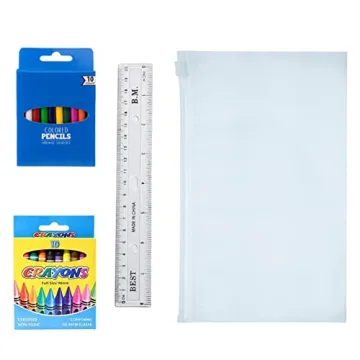 Essential School Supplies Kit for Students K-12 - 52 Pieces