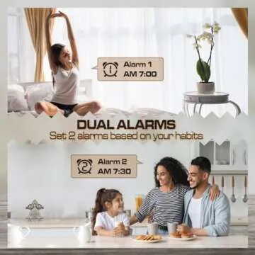 Königswerk Small Digital Alarm Clock, Mirror Surface LED Electronic Clocks with Large Display, Adjustable Brightness and Snooze Model for Bedroom, Desk, Office, White Digit