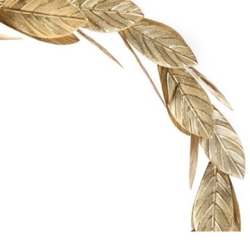 Gold Leaves Metal Wreath Wall Decor for Front Door,13 inch Door Wreath for Christmas,Window,Wedding,Party Decoration