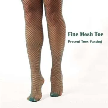 JarseHera Thigh High Fishnet Stockings - Silicone Lace Top