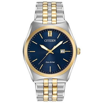 Citizen Men's Classic Corso Eco-Drive Watch, Stylish Two-Tone Design with Blue Dial