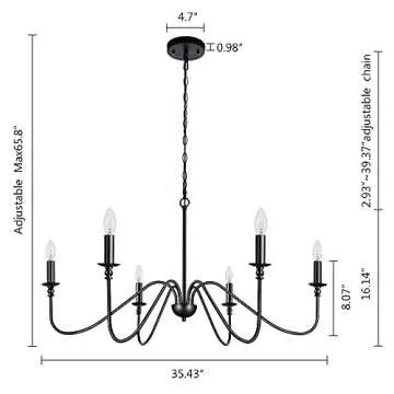 Lampundit 6-Light Iron Chandelier for Modern Homes