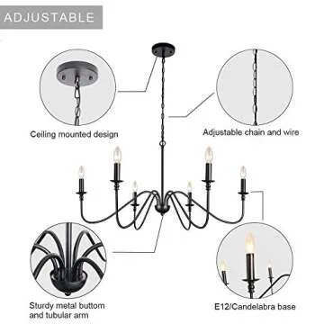 Lampundit 6-Light Iron Chandelier for Modern Homes