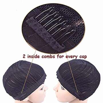 Comfortable 2Pcs Crochet Cornrow Wig Cap for Weaving