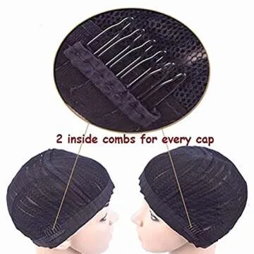 Comfortable 2Pcs Crochet Cornrow Wig Cap for Weaving
