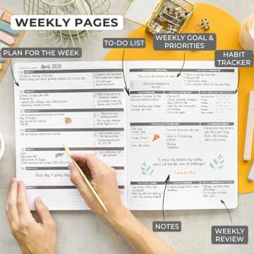 Clever Fox Planner PRO – Weekly & Monthly Life Planner to Increase Productivity, Time Management and Hit Your Goals, 8.5x11″ (Silver Black)