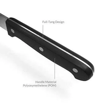 Humbee, 8 inch Bread Knife Serrated Knife Wave Edge Black