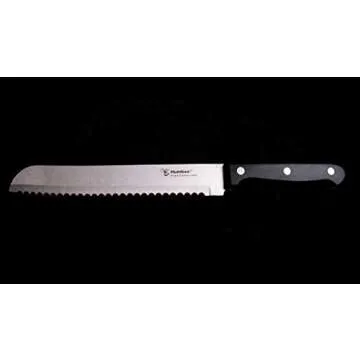Humbee, 8 inch Bread Knife Serrated Knife Wave Edge Black
