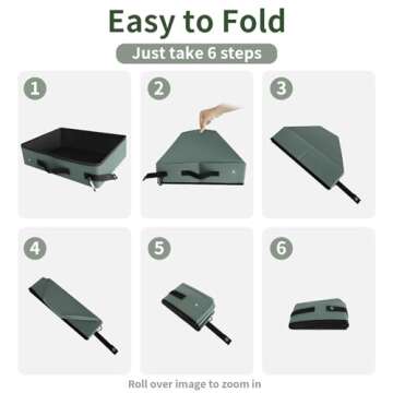 Portable Litter Box Without lid, Leak-Proof Travel Litter Box for Cat, Collapsible Cat Litter Box 16x12x4.3inches Great for Travel Hotel Stays and Road Trip