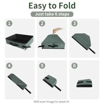 Portable Litter Box Without lid, Leak-Proof Travel Litter Box for Cat, Collapsible Cat Litter Box 16x12x4.3inches Great for Travel Hotel Stays and Road Trip