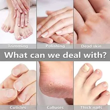 Professional Manicure Pedicure Set, Cordless Electric Nail File Kit, Rechargeable Nail Grinder for Thick Nails, 5 Speeds Hand Foot Nail Care Trimmer Buffer Tools(Red)