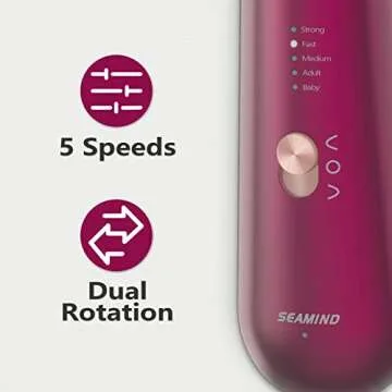 Professional Manicure Pedicure Set, Cordless Electric Nail File Kit, Rechargeable Nail Grinder for Thick Nails, 5 Speeds Hand Foot Nail Care Trimmer Buffer Tools(Red)