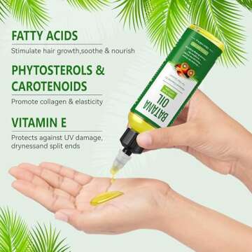 ZIIDII Batana Oil for Hair Growth 100% Pure and Natural Raw Batana Oil Organic Hair Oil from Hondura...