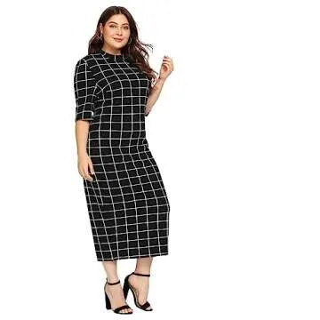 Floerns Plus Size Gingham Bodycon Dress for Every Occasion