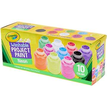 10-color Neon Washable Kids Paint (Set of 10)