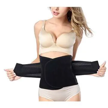 GOEGE Postpartum Belly band Postpartum Recovery Surgery Support Belly Wrap for C-Section Hernia and Tummy Tuck Abdominal Compression Binder
