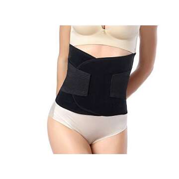 GOEGE Postpartum Belly band Postpartum Recovery Surgery Support Belly Wrap for C-Section Hernia and Tummy Tuck Abdominal Compression Binder