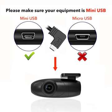 REDTIGER Hardwire Kit with for F5 Mini USB Version Dash Cam, Mini Port,Parking Monitoring with Low V...