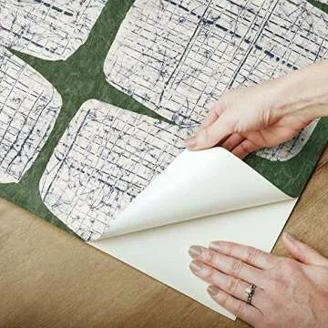 RoomMates RMK11619RL Mid-Century Beads Green and White Peel and Stick Wallpaper