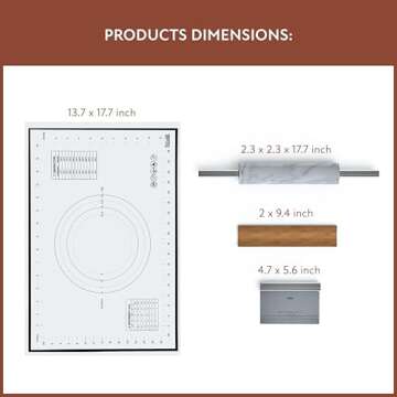 Fistukit White Marble Rolling Pin Baking Set - Perfect Gift